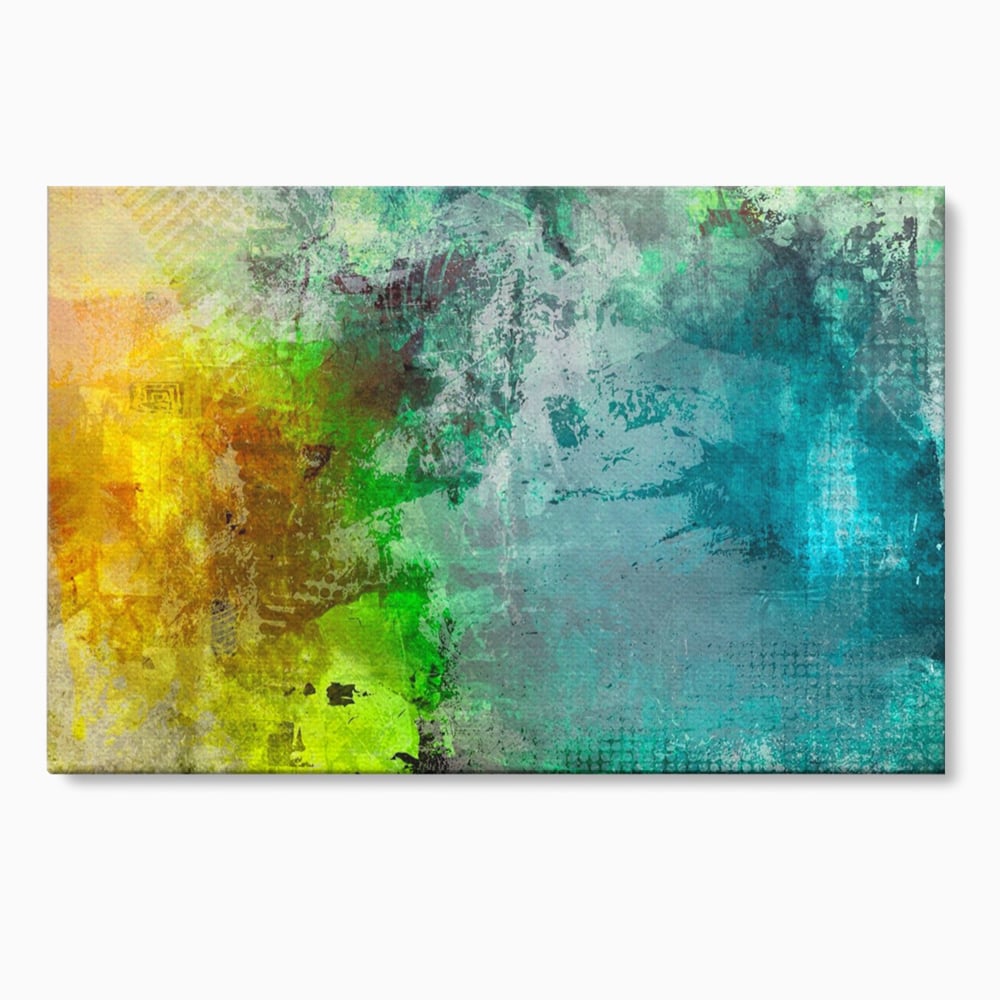 Tablou canvas cu tablou canvas cu compozitie abstracta, fara rama, pe sasiu de lemn